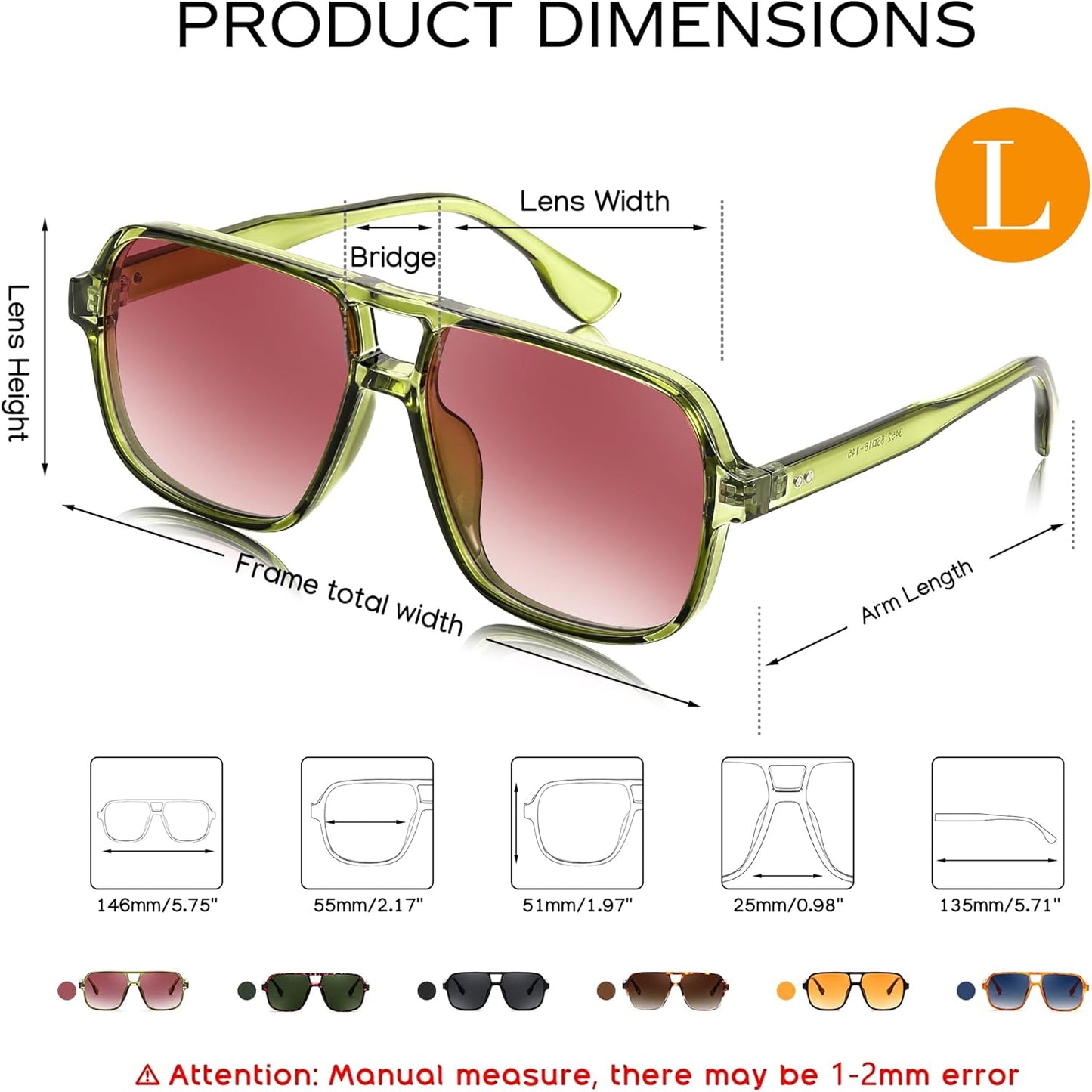 Retro Square Aviator Sunglasses Women Men 70S Vintage Trendy Plastic Frame Sun Glasses B4158