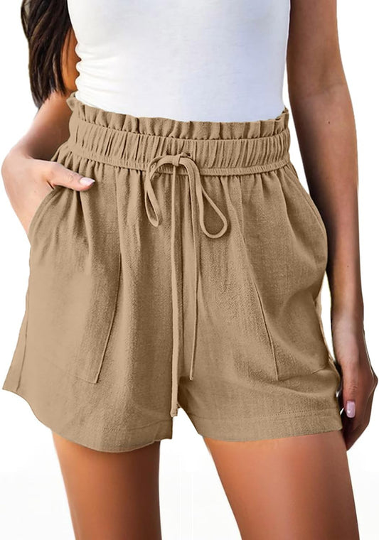 Linen Beach Vacation Shorts for Women Dressy Casual Summer Outfits 2025 Comfy Trendy Clothing